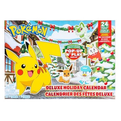 Pokémon PKW3624 Battle Figure Deluxe Advent Calendar 2024, Official Pokémon Calendar with Light, Sound and 24 Surprises